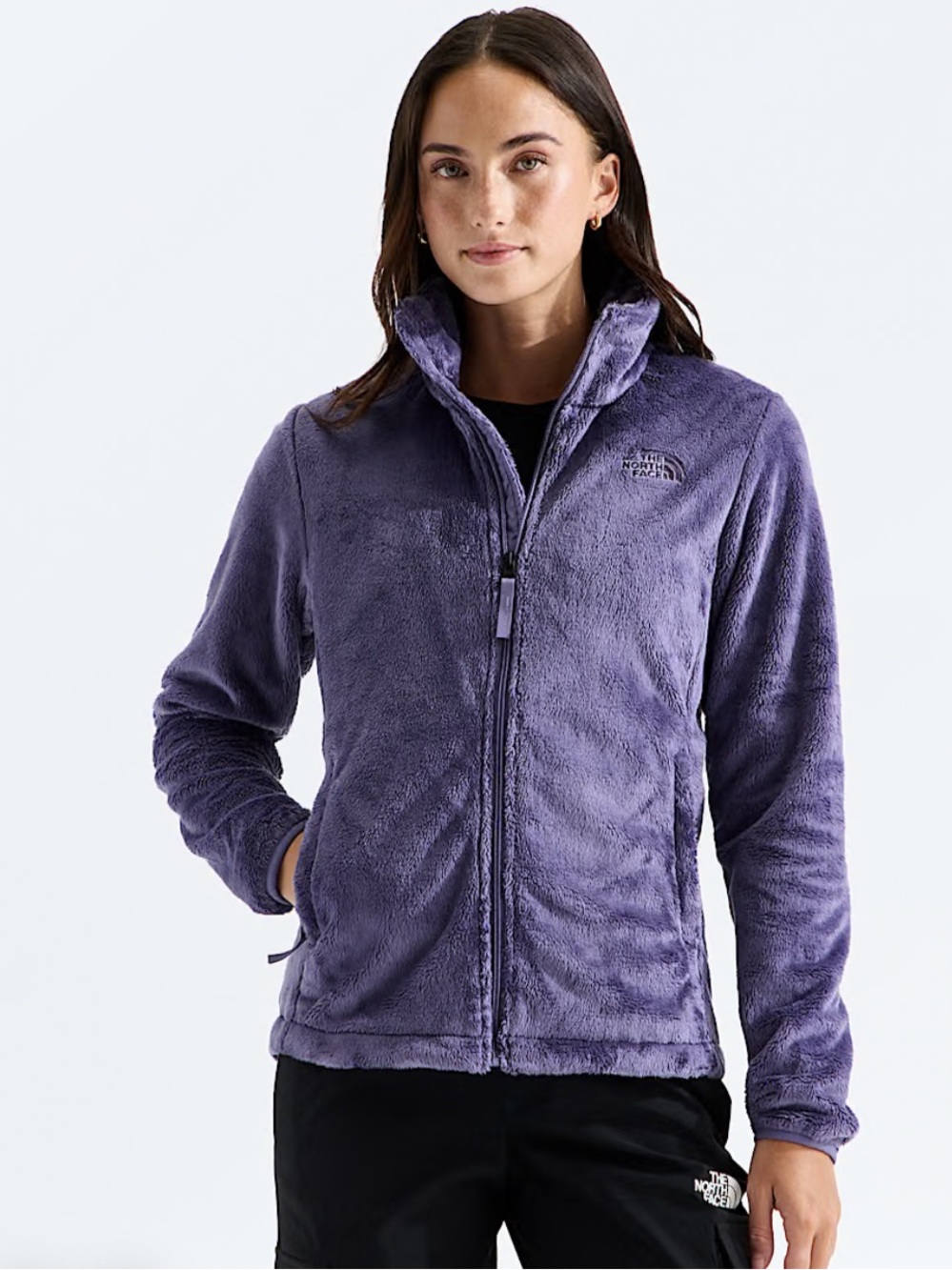 The North Face Plush Full-Zip Teddy Jacket in Lavender Purple size L